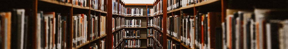 Library shelving of books 